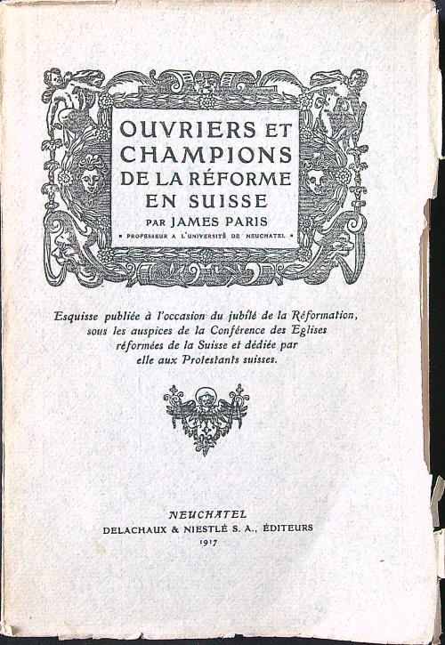 Ouvriers et champions de la reforme en Suisse - James Paris - copertina