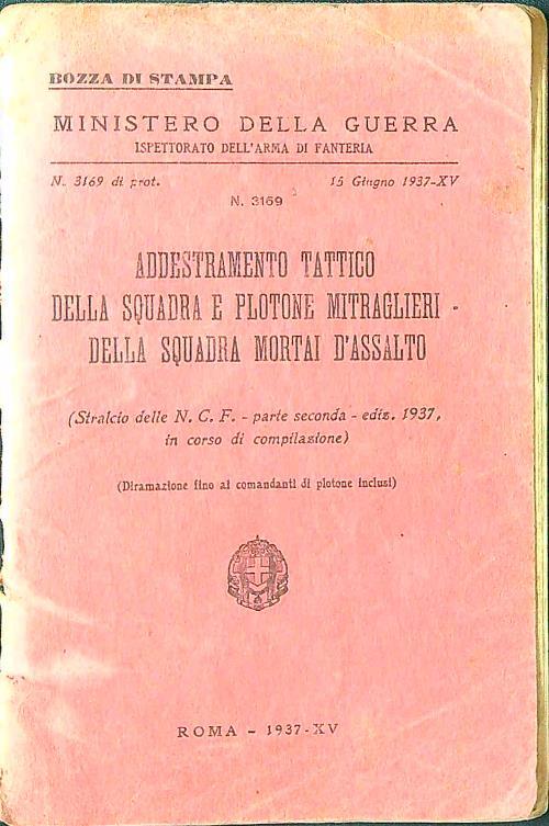 Addestramento tattico della squadra e plotone Mitraglieri della squadra Mortai d'assalto - copertina