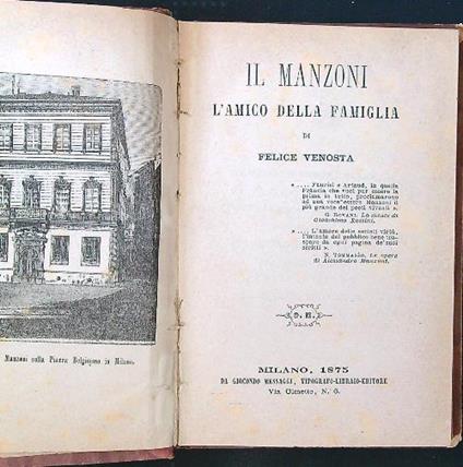 Il Manzoni l'amico della famiglia - Felice Venosta - copertina