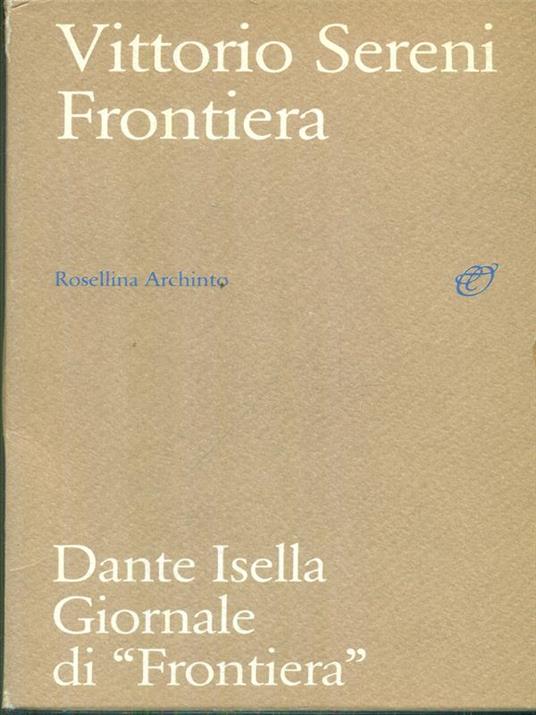 Frontiera - Giornale di Frontiera 2 voll. - Vittorio Sereni - copertina