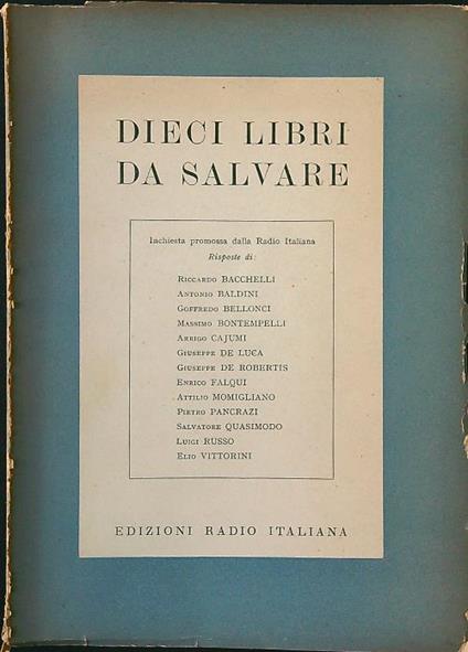 Dieci libri da salvare - copertina