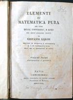 Elementi di matematica pura vol. I