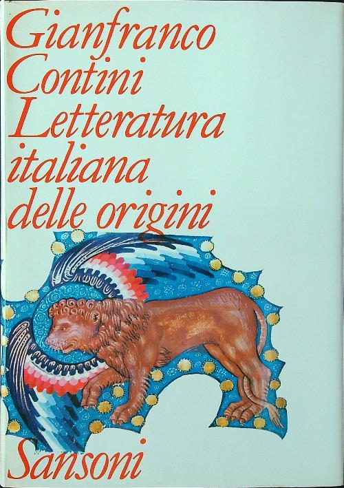 Letteratura italiana delle origini - Gianfranco Contini - copertina