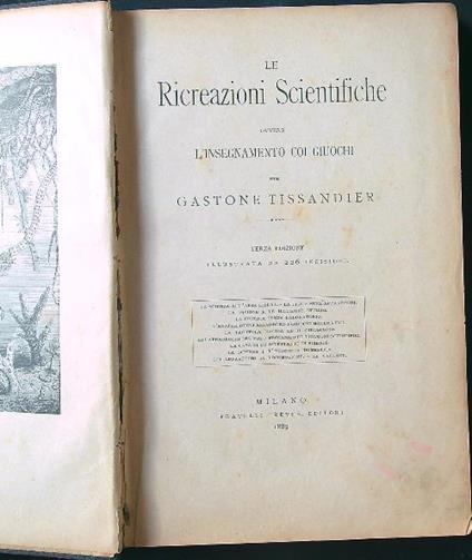 Le ricreazioni scientifiche - Gaston Tissandier - copertina