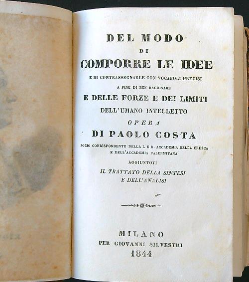 Del modo di comporre le idee - Paolo Costa - copertina