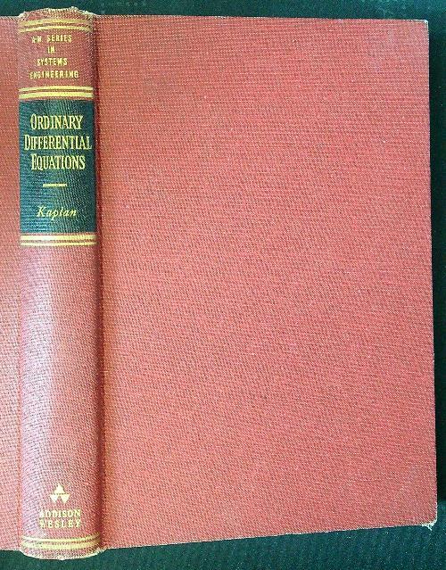 Ordinary differential equations - Wilfred Kaplan - copertina