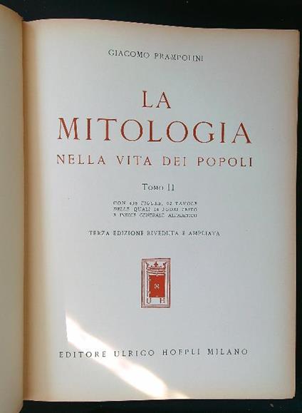 La mitologia nella vita dei popoli 2 voll. - Giacomo Prampolini - copertina
