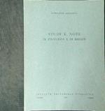 Studi e note di filologia e di esegesi