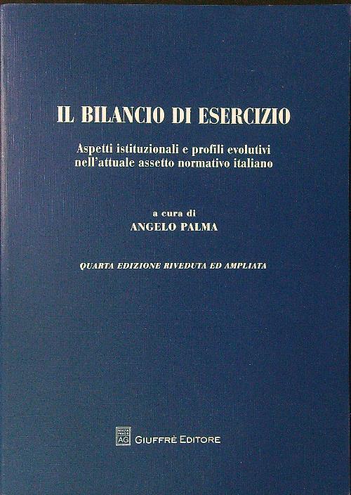 Il  bilancio di esercizio - Angelo Palma - copertina