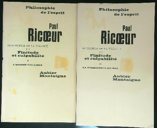 Finitude et culpabilitè 2 vv - Paul Ricoeur - copertina