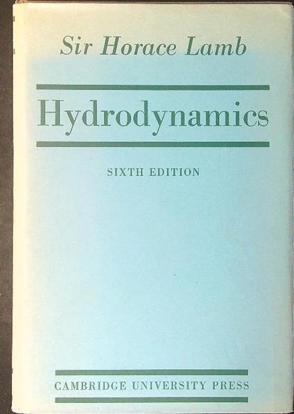 Hydrodynamics - Horace Lamb - copertina