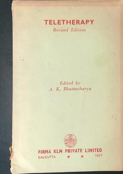 Teletherapy - A. K. Bhattacharya - copertina