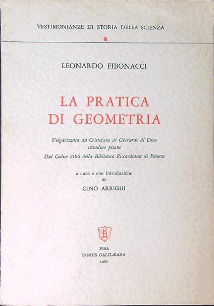 La  pratica di geometria - Leonardo Fibonacci - copertina