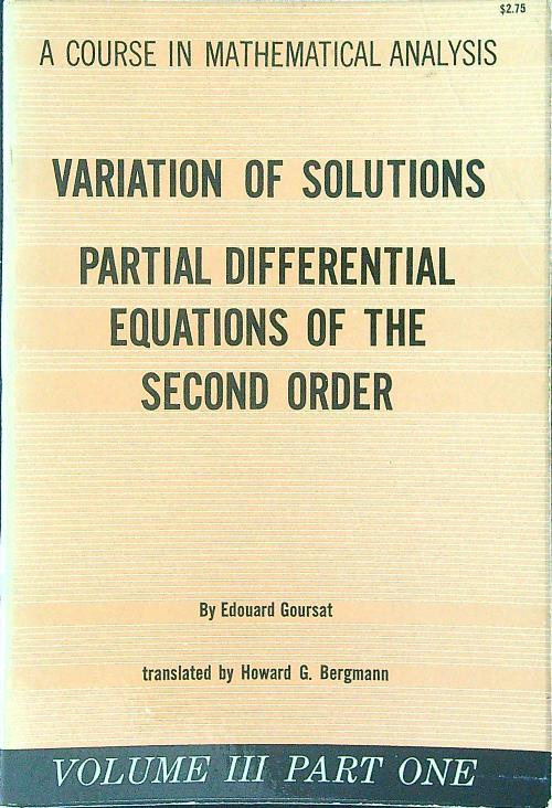 A  course in mathematical analysis Vol III Part one - Edouard Goursat - copertina