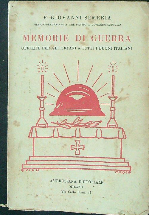Memorie di guerra - P. Giovanni Semeria - copertina