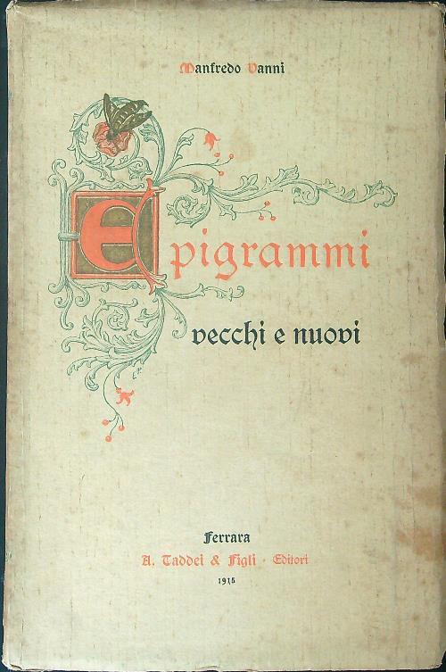 Epigrammi vecchi e nuovi - Manfredo Vanni - copertina