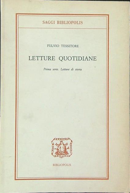 Letture quotidiane - Fulvio Tessitore - copertina