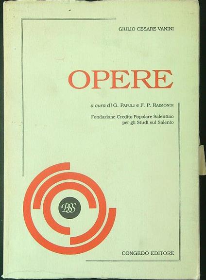 Opere - Giulio Cesare Vanini - copertina