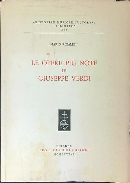 Le  opere più note di Giuseppe Verdi - Mario Rinaldi - copertina