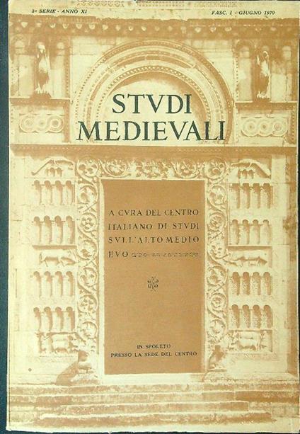 Studi Medievali Fasc I - Giugno 1970 - copertina