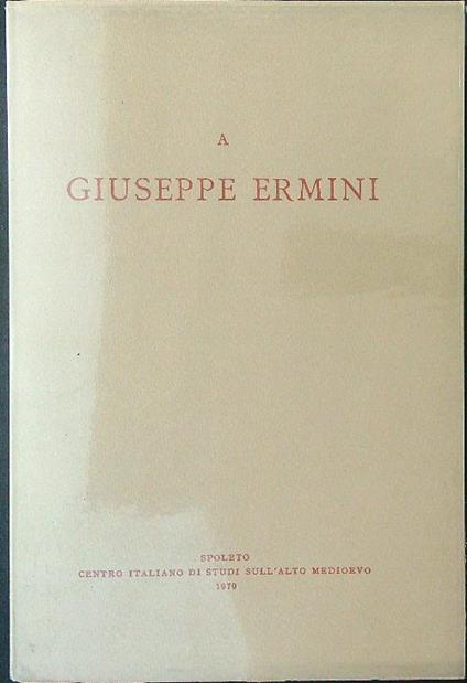 A Giuseppe Ermini I - copertina