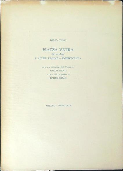 Piazza Vetra - Delio Tessa - copertina