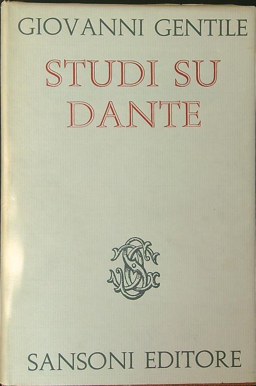 Studi su Dante - Giovanni Gentile - copertina