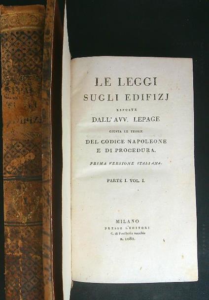 Le  leggi sugli edifizj 2 vv - Lepage - copertina