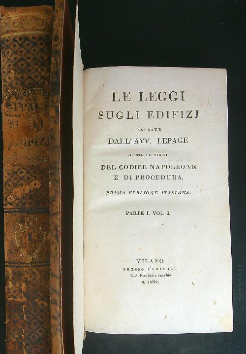 Le  leggi sugli edifizj 2 vv - Lepage - copertina