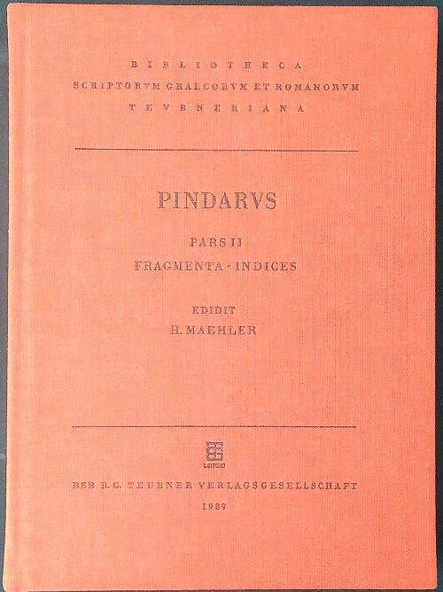 Pindarus Pars II - H. Maehler - copertina