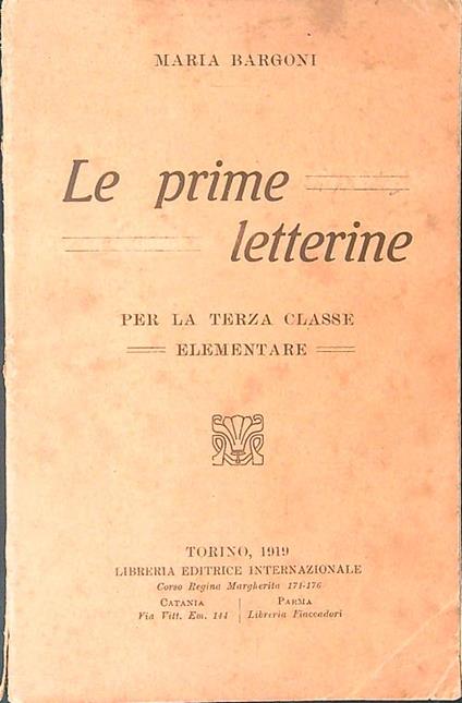 Le  prime letterine - Maria Bargoni - copertina