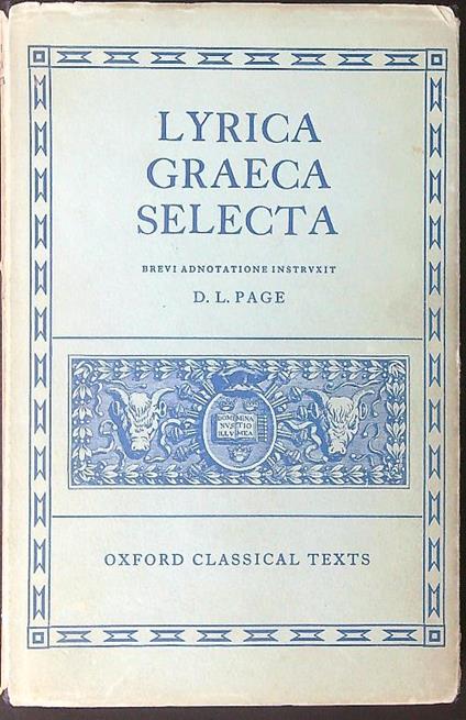 Lyrica Graeca selecta - D. L. Page - copertina