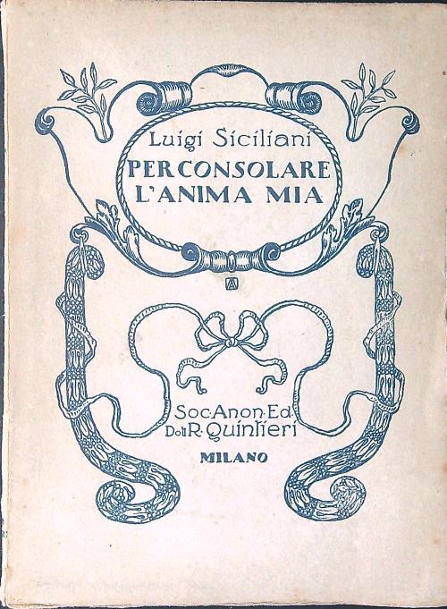 Per consolare l'anima mia - Luigi Siciliani - copertina
