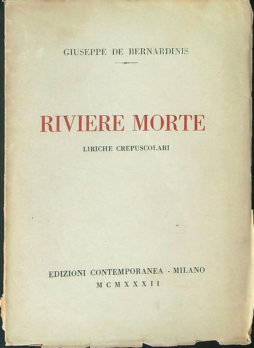 Riviere morte - Giuseppe De Bernardinis - copertina