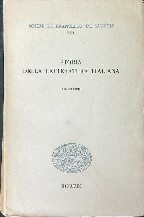 Storia della letteratura Italiana Vol 1 - Francesco De Sanctis - copertina