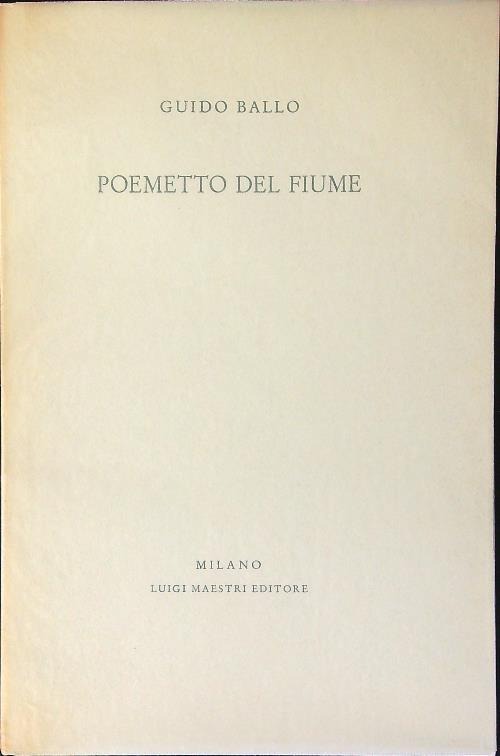 Poemetto del fiume - Guido Ballo - copertina