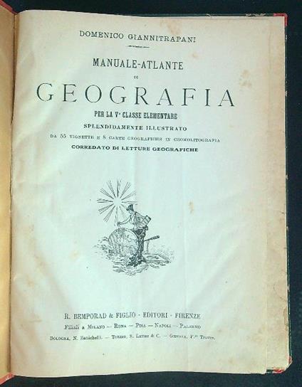 Manuale-Atlante di geografia per la V classe elementare - Domenico Giannitrapani - copertina