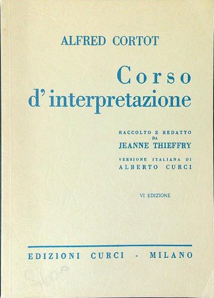 Corso d'interpretazione - Alfred Cortot - copertina