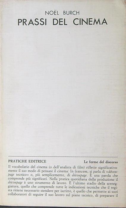 Prassi del cinema - Noel Burch - copertina