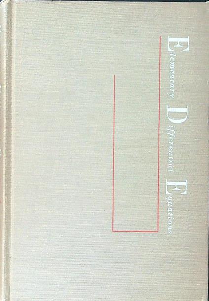 Elementary differential equations - E. D. Rainville - copertina