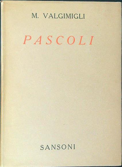 Pascoli - M. Valgimigli - copertina