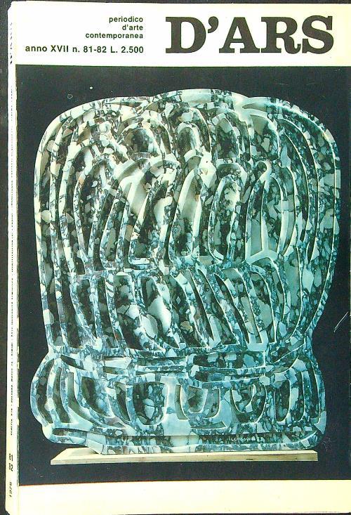 D'ars Anno XVII n. 81 - 82 - copertina