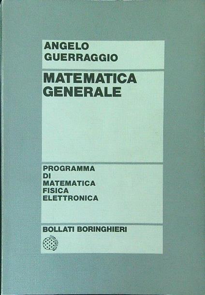 Matematica generale - Angelo Guerraggio - copertina