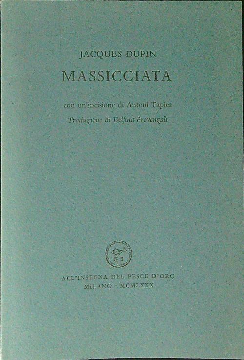 Massicciata - Jacques Dupin - copertina