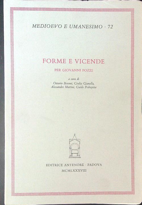 Forme e vicende per Giovanni Pozzi - copertina