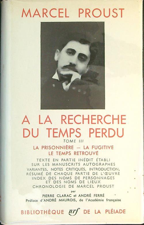 A la recherche du temps perdu III - Marcel Proust - copertina