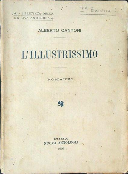 L' illustrissimo - Alberto Cantoni - copertina
