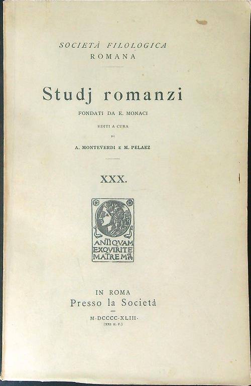 Studj romanzi - A. Monteverdi - copertina