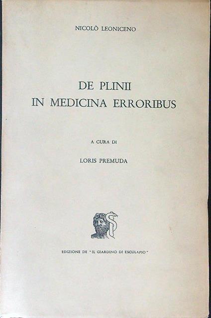 De Plinii in medicina erroribus - Nicolo' Leoniceno - copertina