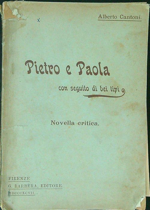 Pietro e Paola - Alberto Cantoni - copertina